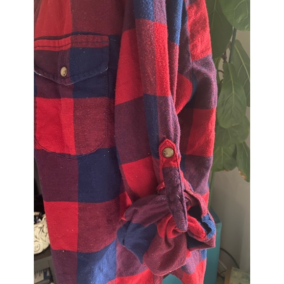 Flannel Flannel Flannel Camp Shirt long sleeve in a Blue & Red Check, M - Picture 2 of 6